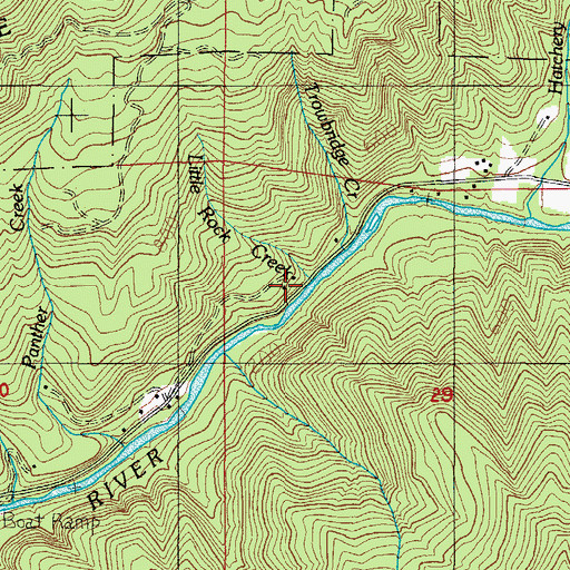 Topographic Map of Little Rock Creek, OR