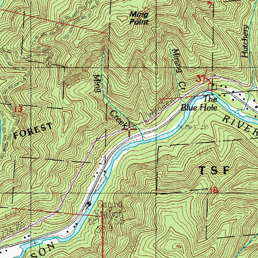 Topographic Map of Mining Creek, OR