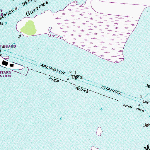Topographic Map of Arlington Channel, AL