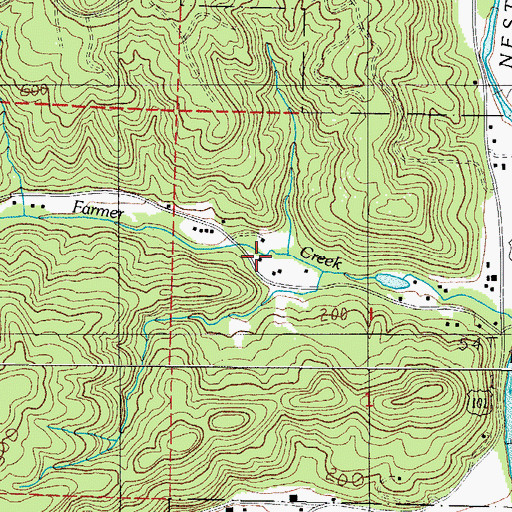 Topographic Map of Farmer Creek Rest Area, OR