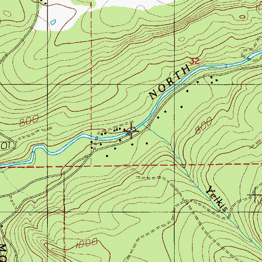 Topographic Map of Yelkis Creek, OR
