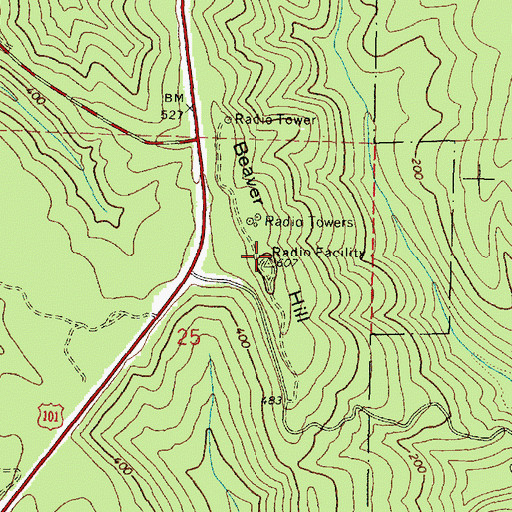 Topographic Map of Beaver Lookout, OR