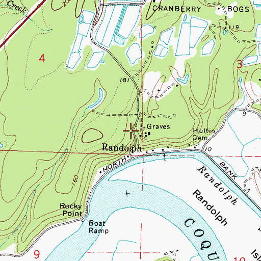 Topographic Map of Randolph Cemetery, OR