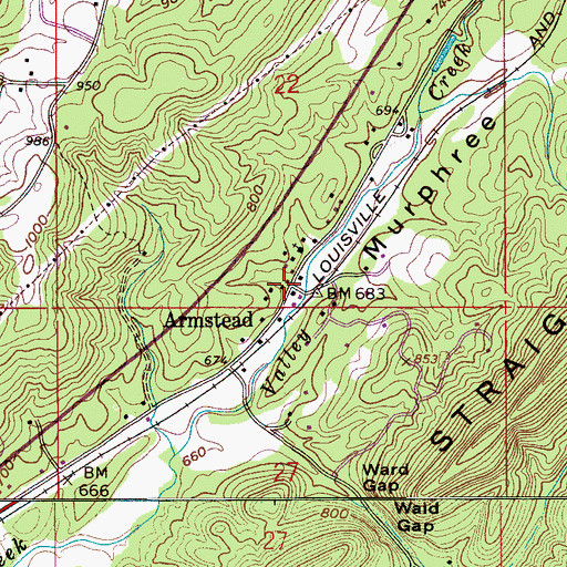 Topographic Map of Armstead, AL