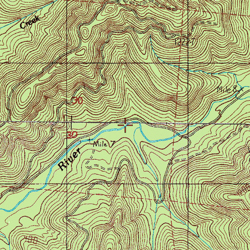 Topographic Map of Diamond Creek, OR