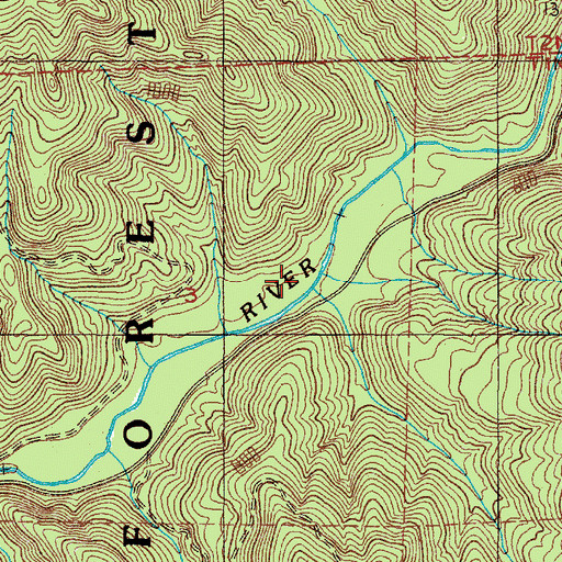 Topographic Map of Whitney Creek, OR