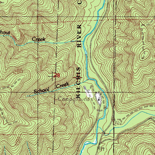 Topographic Map of Gilmore Creek, OR