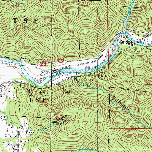 Topographic Map of Tillison Creek, OR