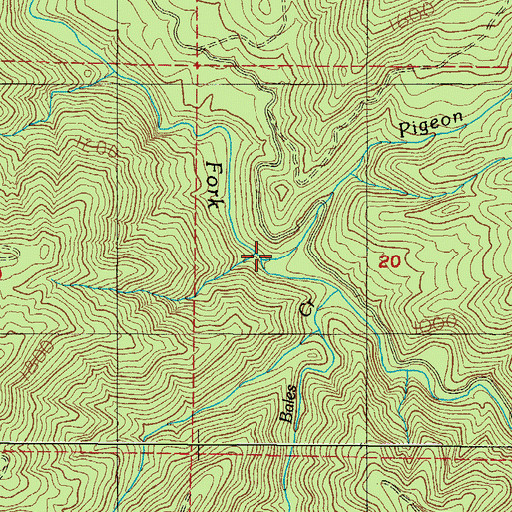 Topographic Map of Pigeon Creek, OR