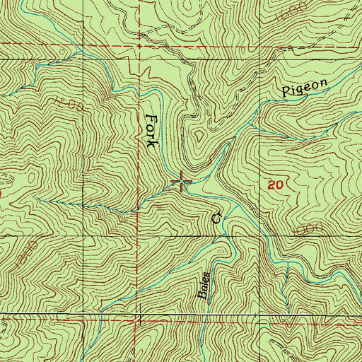 Topographic Map of Pigeon Creek, OR