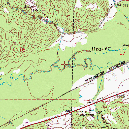 Topographic Map of Armstrong Branch, AL