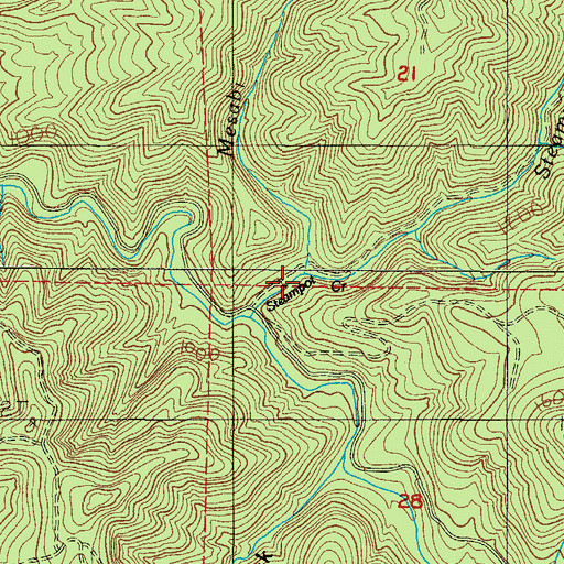 Topographic Map of Mesabi Creek, OR