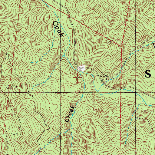 Topographic Map of Clammer Creek, OR