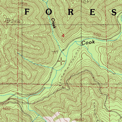 Topographic Map of Strahm Creek, OR