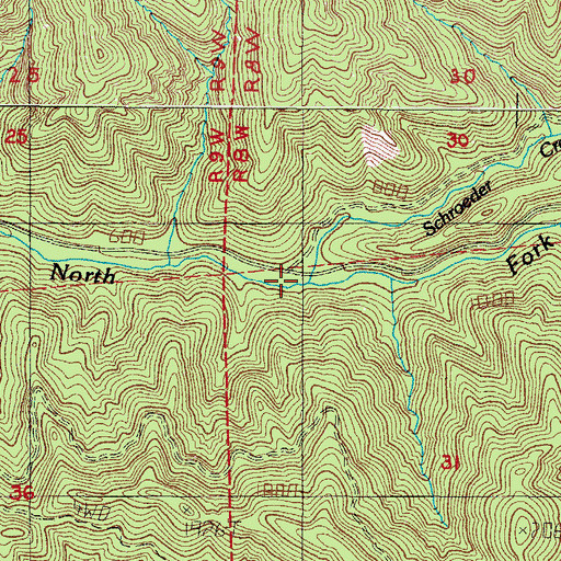 Topographic Map of Schroeder Creek, OR