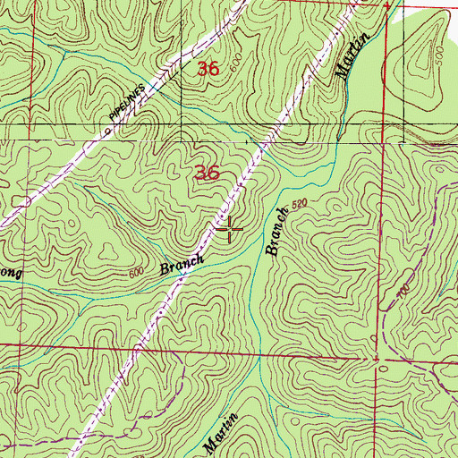 Topographic Map of Armstrong Branch, AL