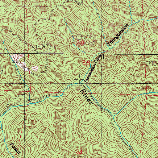 Topographic Map of Triangulation Creek, OR