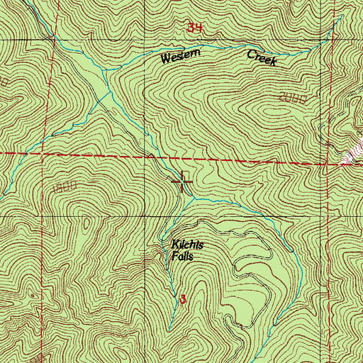 Topographic Map of Kilchis Falls, OR