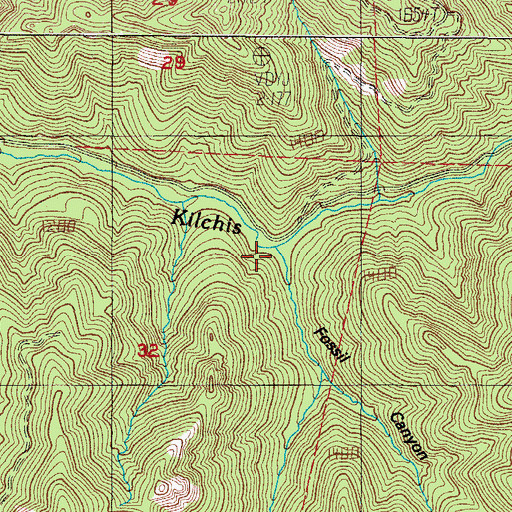 Topographic Map of Fossil Canyon, OR