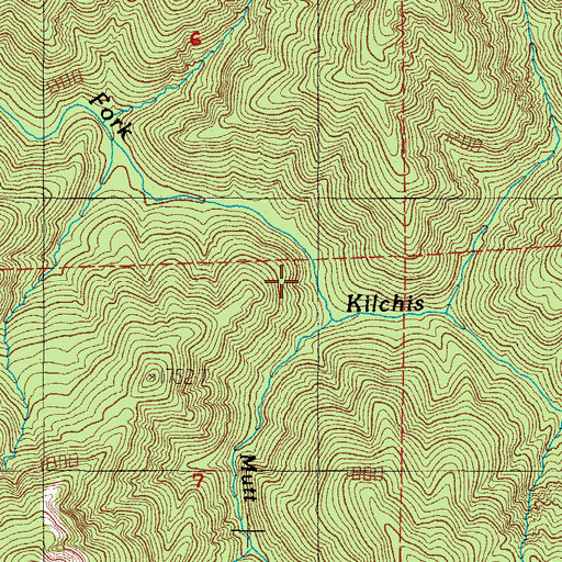 Topographic Map of Mutt Creek, OR