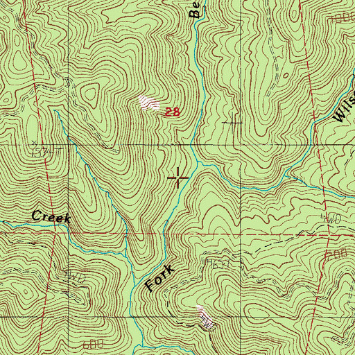 Topographic Map of Berry Creek, OR