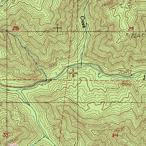 Topographic Map of Sargent Creek, OR