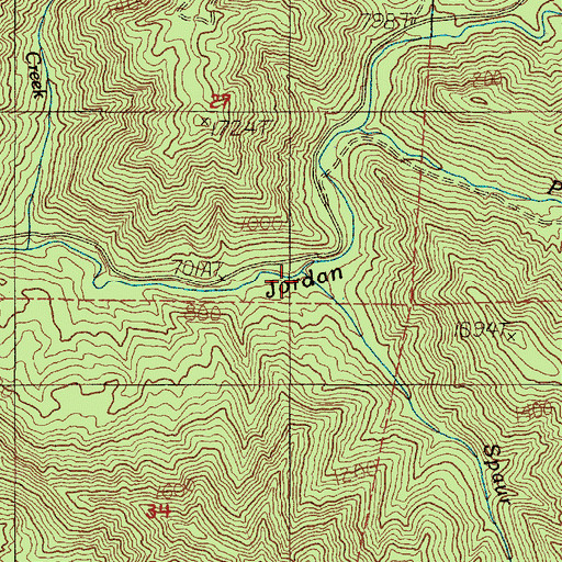 Topographic Map of Spaur Creek, OR
