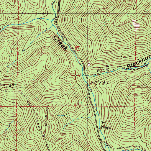 Topographic Map of East Fork Whitehorse Creek, OR