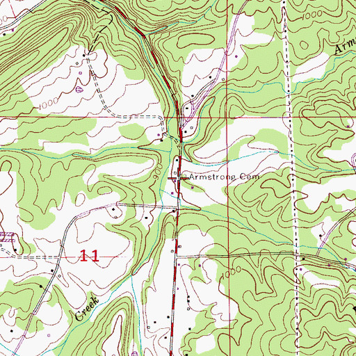 Topographic Map of Armstrong Cemetery, AL