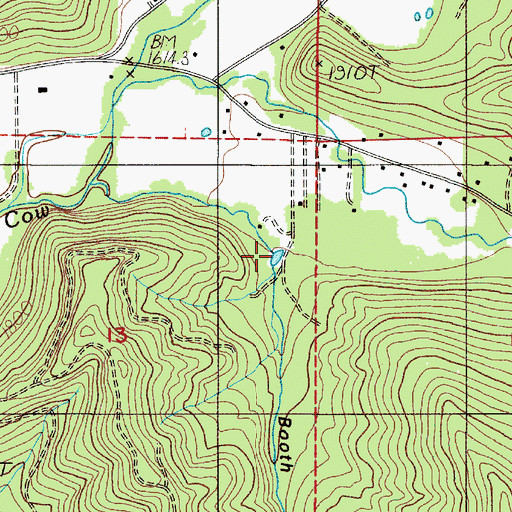 Topographic Map of Booth Gulch, OR