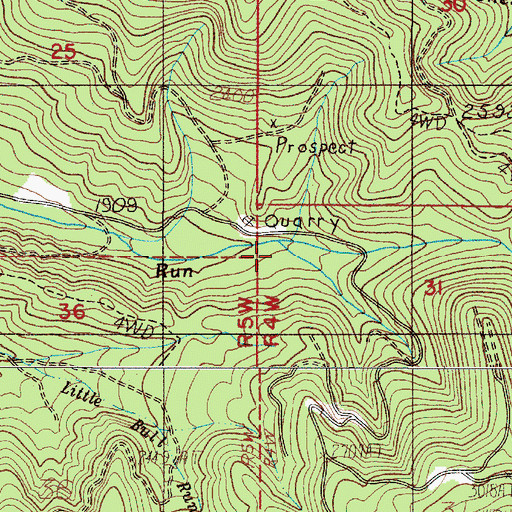 Topographic Map of Ramsey Creek, OR