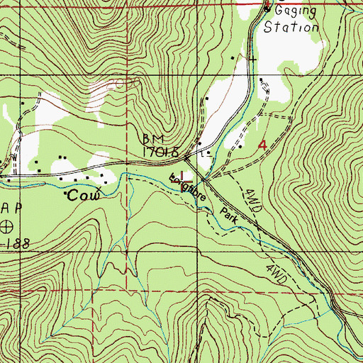 Topographic Map of Long Fibre County Park, OR