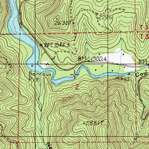 Topographic Map of Alice Creek, OR