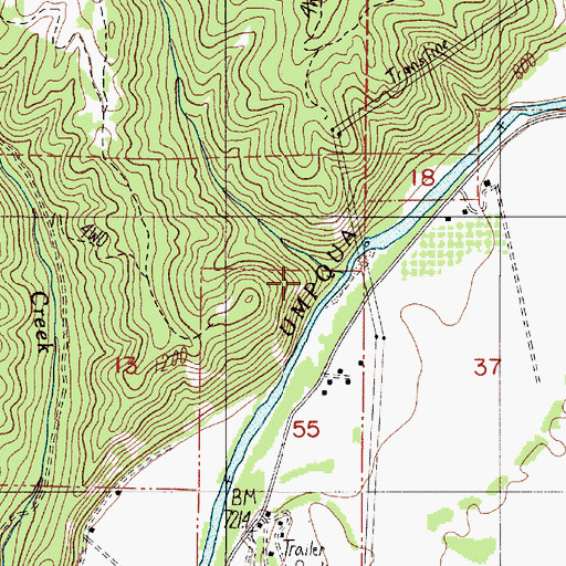 Topographic Map of Clough Gulch, OR