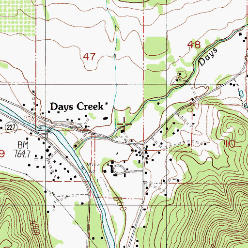 Topographic Map of Kennedy Creek, OR