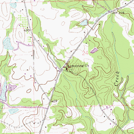Topographic Map of Armstrong Methodist Church, AL