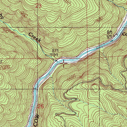 Topographic Map of Devils Punch Bowl, OR