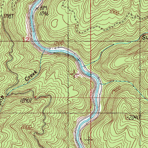 Topographic Map of Susan Creek, OR