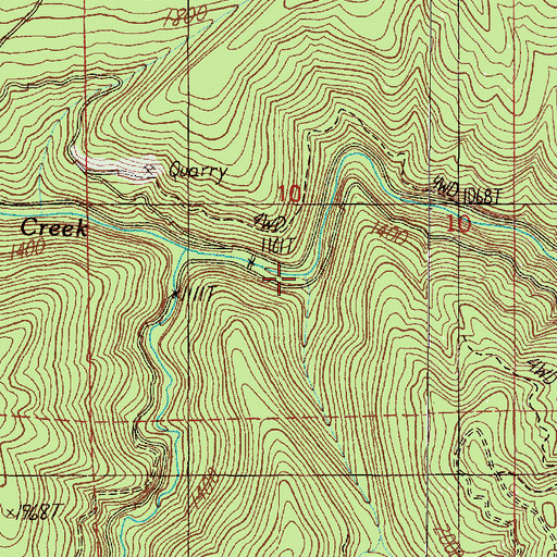 Topographic Map of Jacob Creek, OR