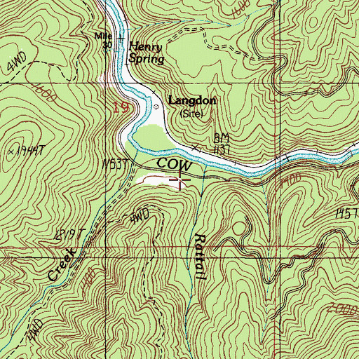 Topographic Map of Rattail Creek, OR