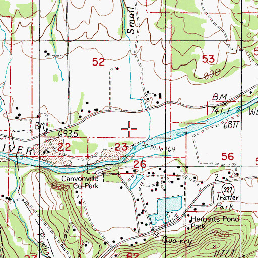 Topographic Map of Small Creek, OR