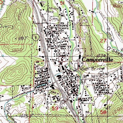 Topographic Map of Comer Brook, OR