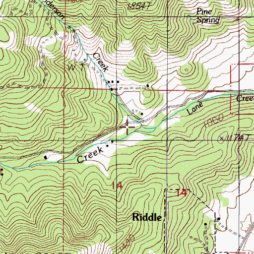 Topographic Map of Sanderson Brook, OR