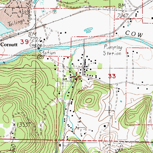 Topographic Map of Glenbrook, OR