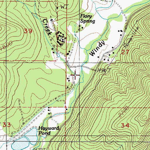 Topographic Map of Deeds Creek, OR