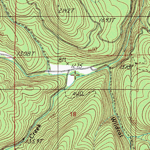 Topographic Map of Willingham Creek, OR