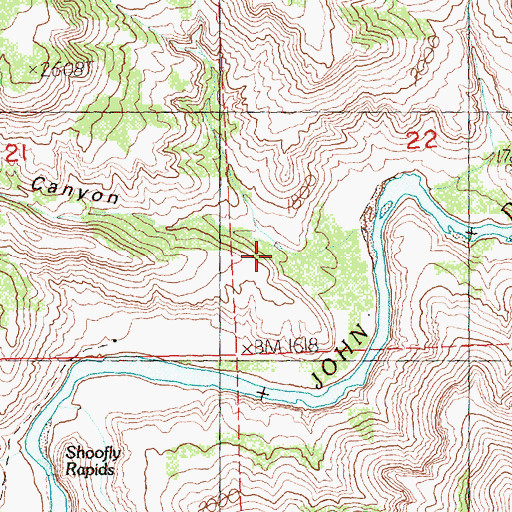 Topographic Map of Wagner Canyon, OR