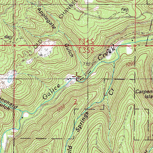 Topographic Map of Applegate Gulch, OR