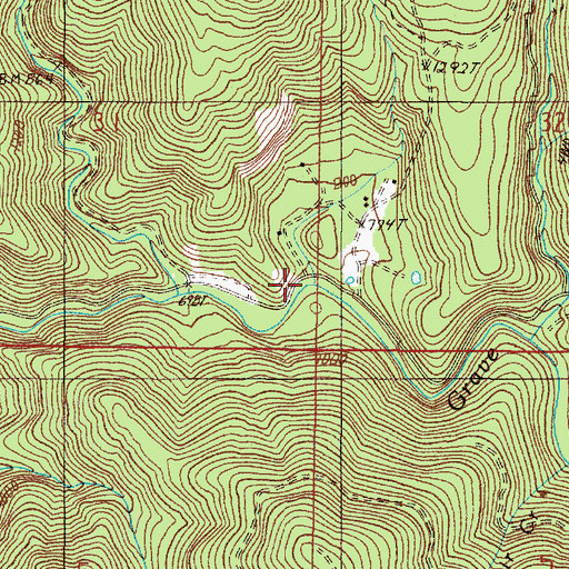 Topographic Map of Harris Creek, OR