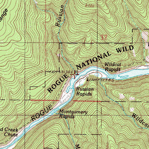 Topographic Map of Russian Creek Campground, OR